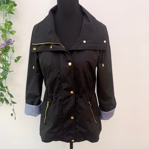 Cole Haan Travel Black Raincoat Coat Size XS - Picture 13 of 14